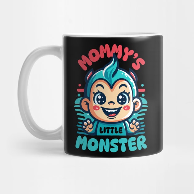 Mommy's Little Monster | Cute mischief baby design | Mom and baby love by Nora Liak